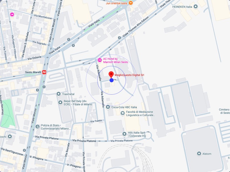 Mappa della sede di Milano